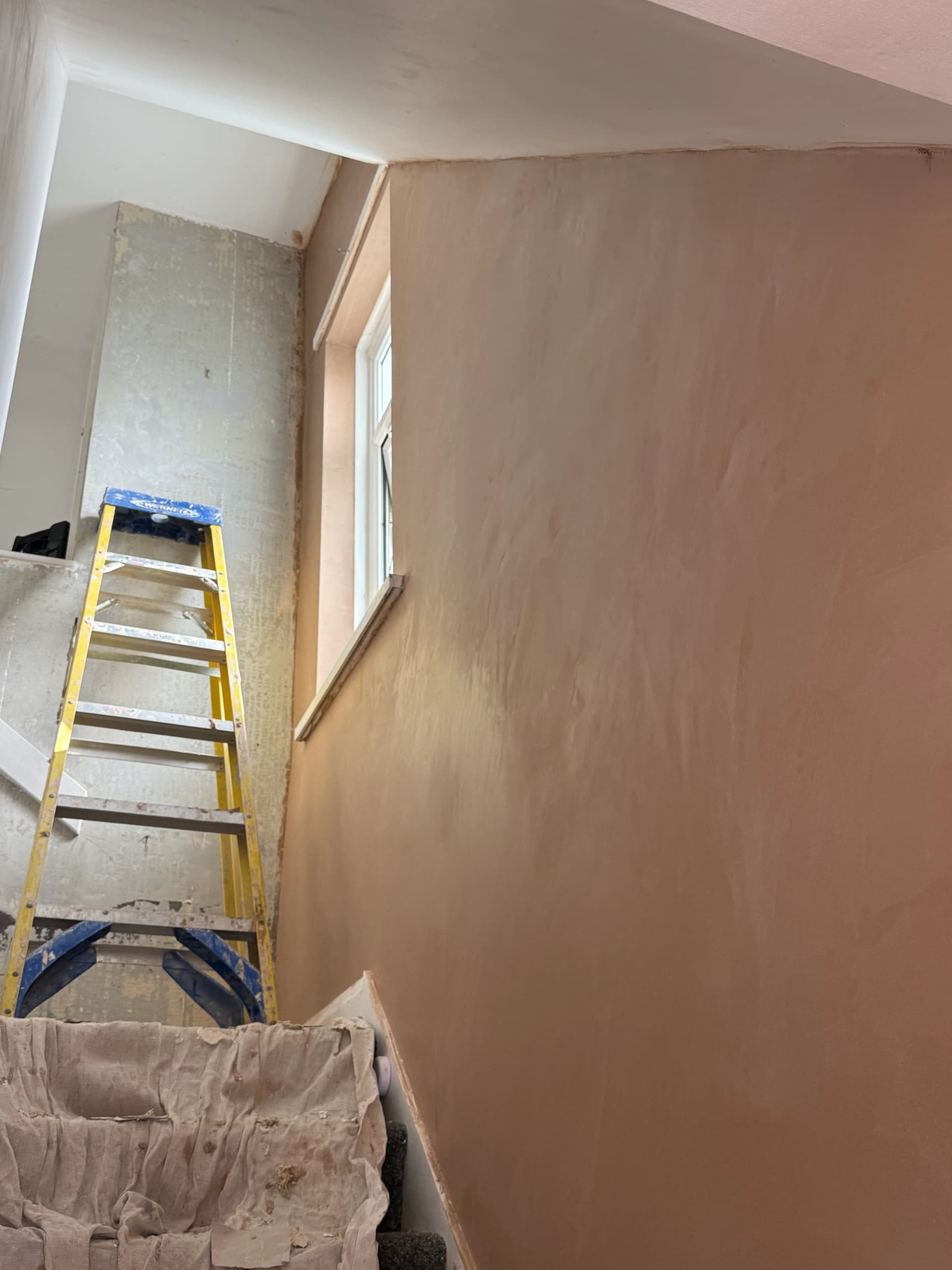 Freshly skimmed walls